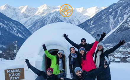 Snow igloo camp for a day trip near Manali