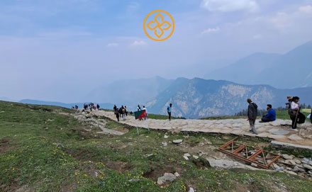 Kareri Lake trail near McLeodganj in the Dhauladhar range