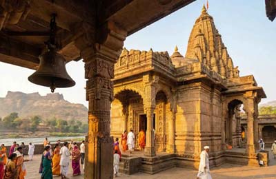Traditional Ganpati temple architecture representing the Ashtavinayak yatra of Maharashtra